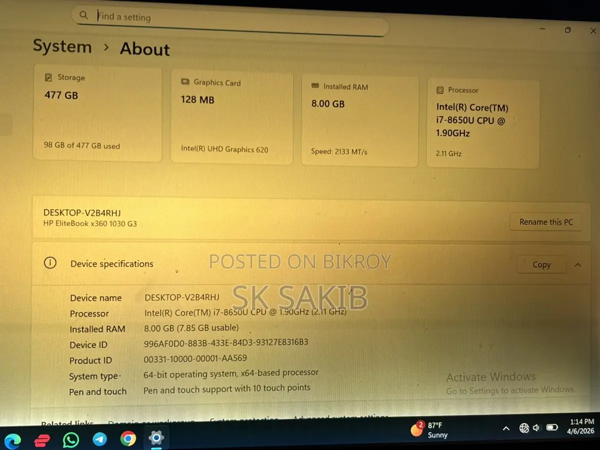 Hp EliteBook x360 1030 G3