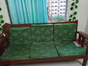 Mahogany Wood 3/2 Seater Sofa