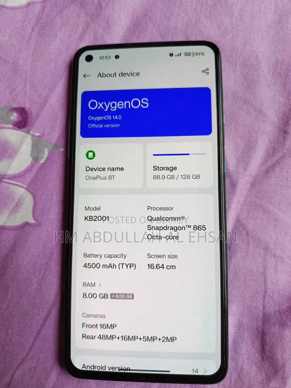 OnePlus 8T 8 GB + 128 (Used)