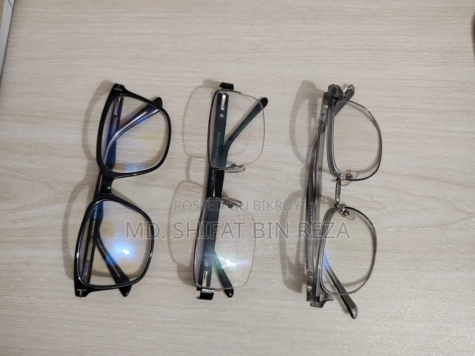 Three Premium Eye Glass Frames with 0.5 Powered Bluecut Lenses