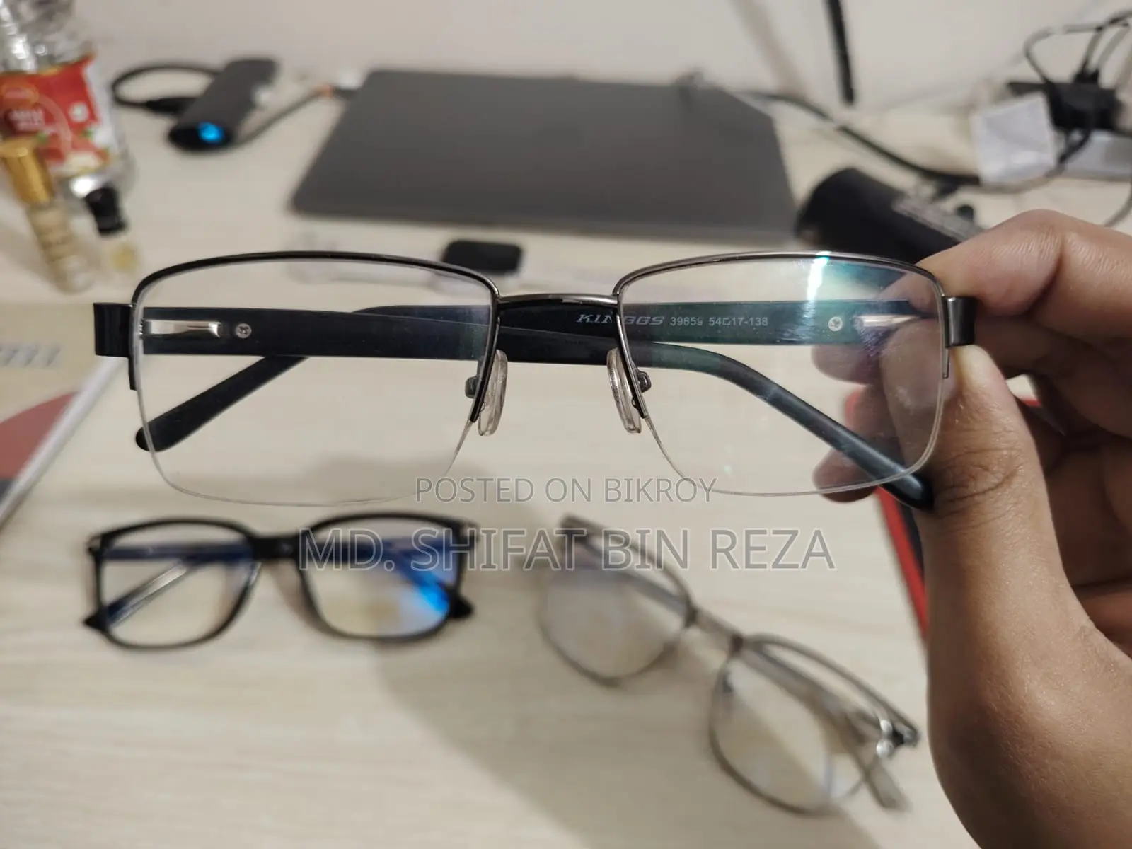 Three Premium Eye Glass Frames with 0.5 Powered Bluecut Lenses