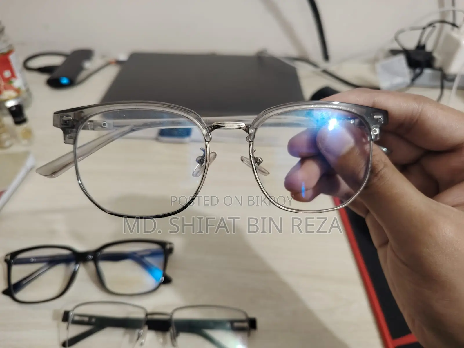 Three Premium Eye Glass Frames with 0.5 Powered Bluecut Lenses