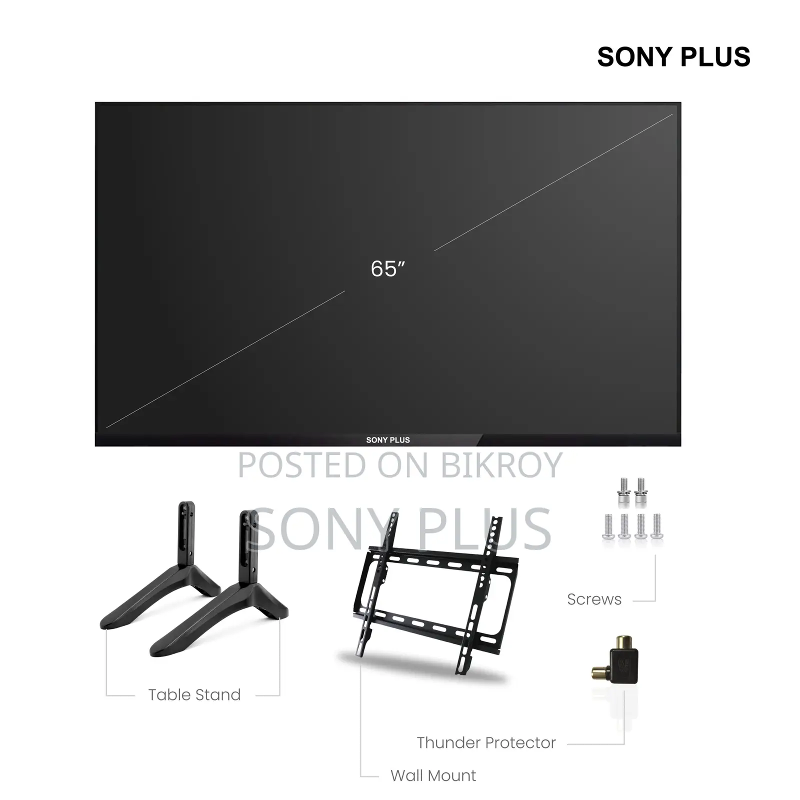 Sony Plus 65 Inch Frameless Voice Control 4K QLED Smart Android TV