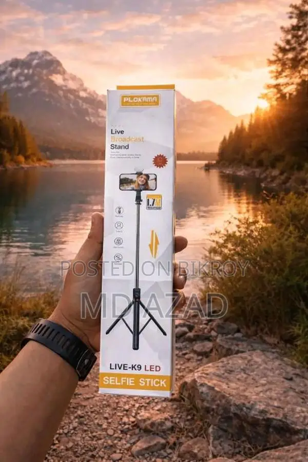 Plokama LIVE-K9 LED Selfie Stick & Live Broadcast Stand (1.7M)