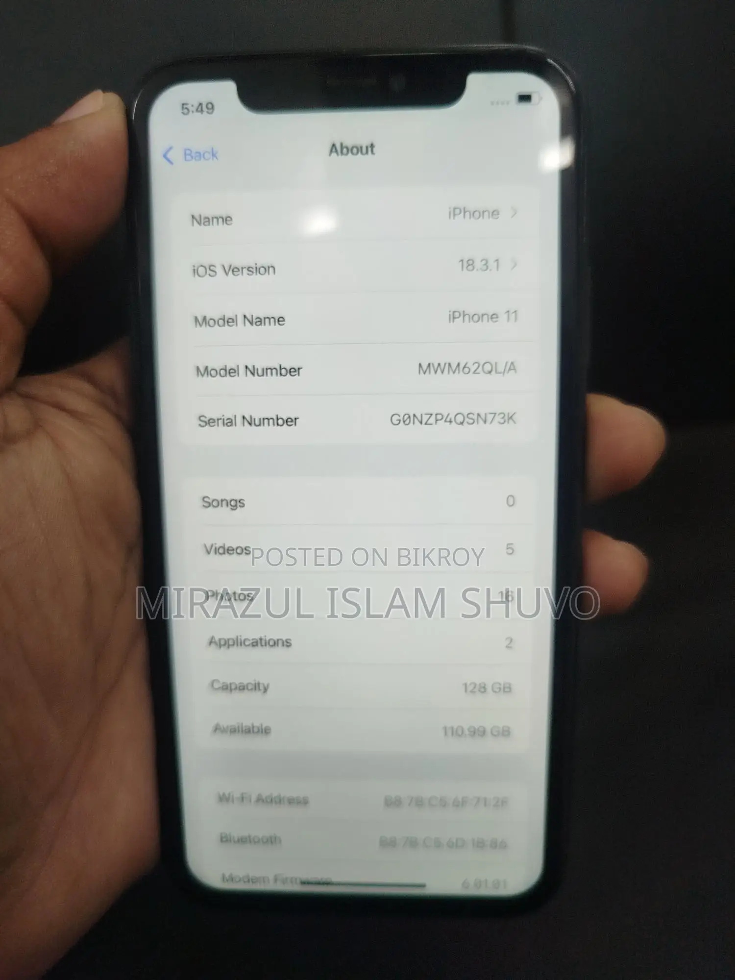 Apple iPhone 11 128 GB (Used)