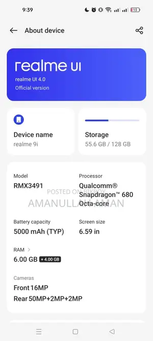 Realme 9i 128 GB Black