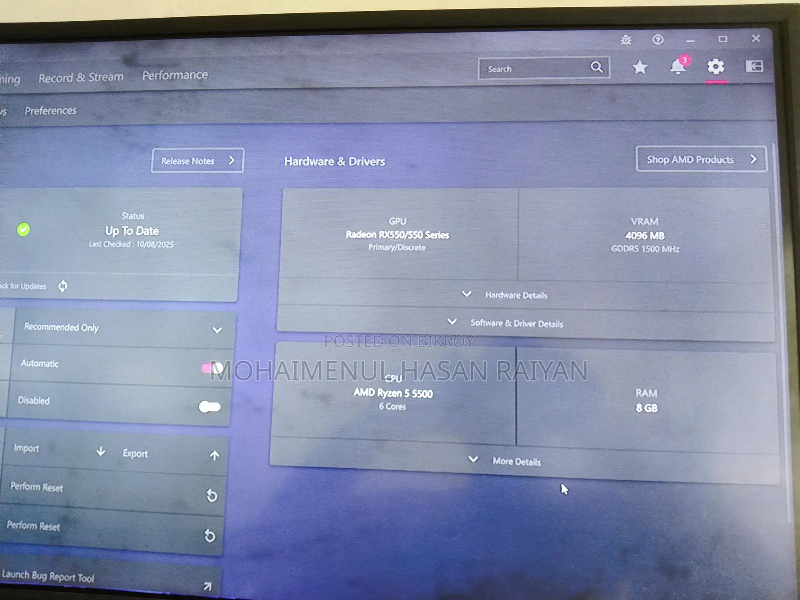 Sapphire Radeon Rx 550 4gb GDDR5
