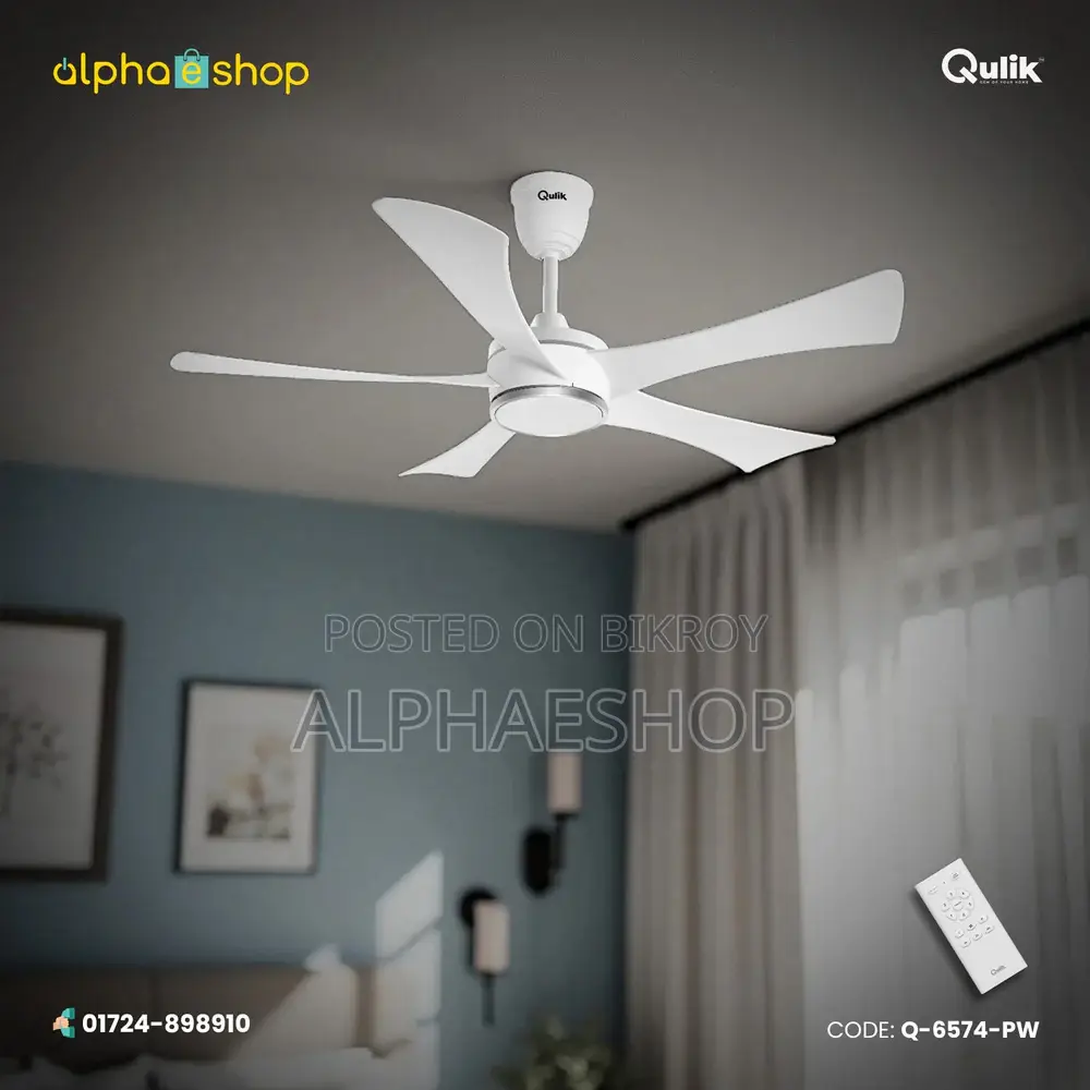 Qulik Falcon 53" Bldc Remote Control Ceiling Fan (Pearl White)