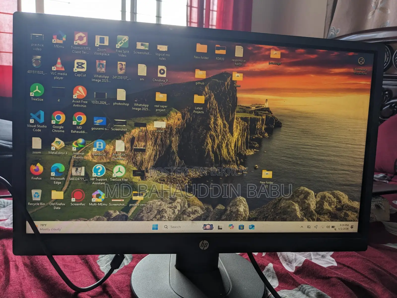 মনিটর HP ২১ ইঞ্চি ফুল ফ্রেশ