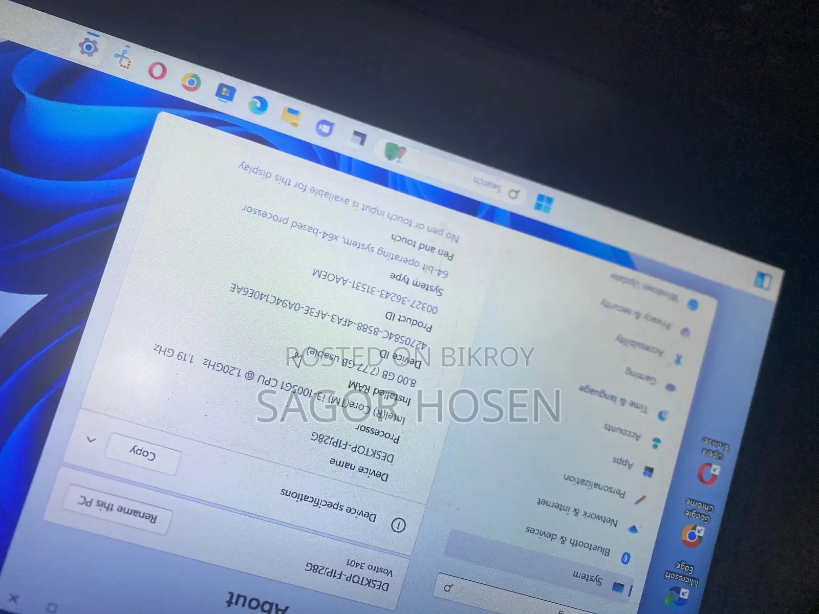 Dell Vostro 14-3401 10th gen (8GB-i3-1TB)