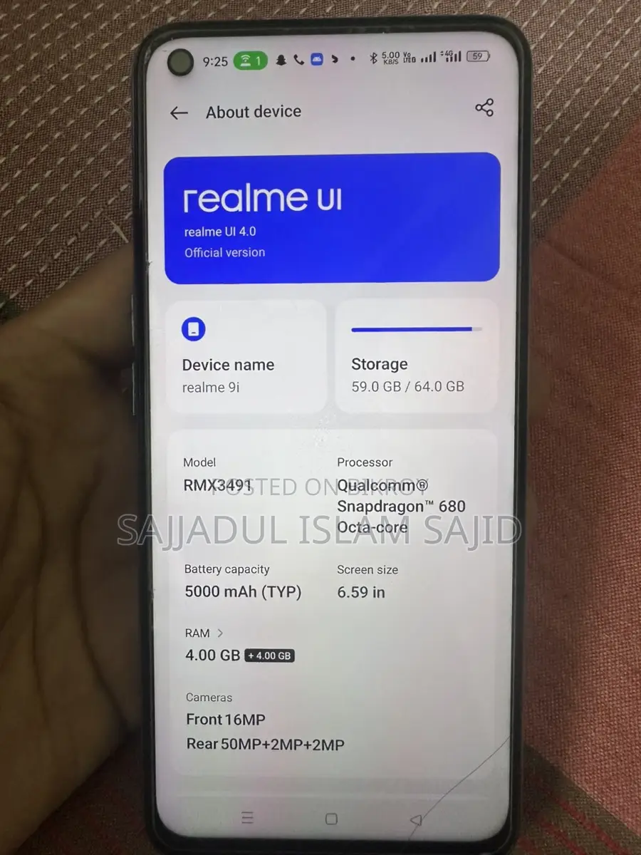 Realme 9i 4/64 (official) (Used)