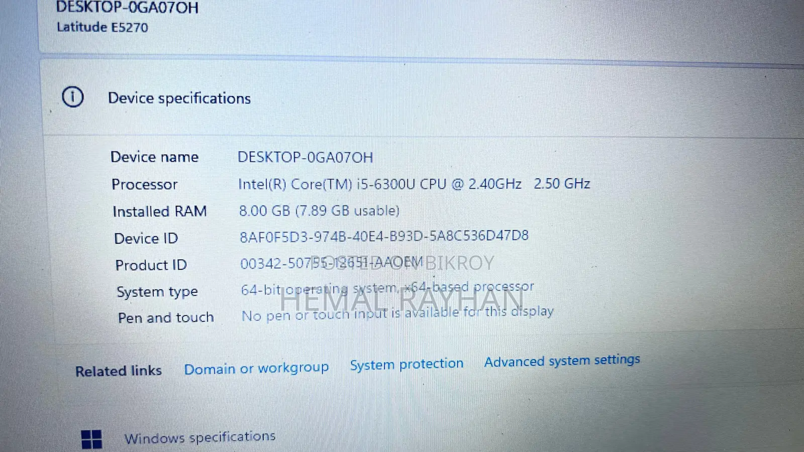 DELL Lattitude E5278