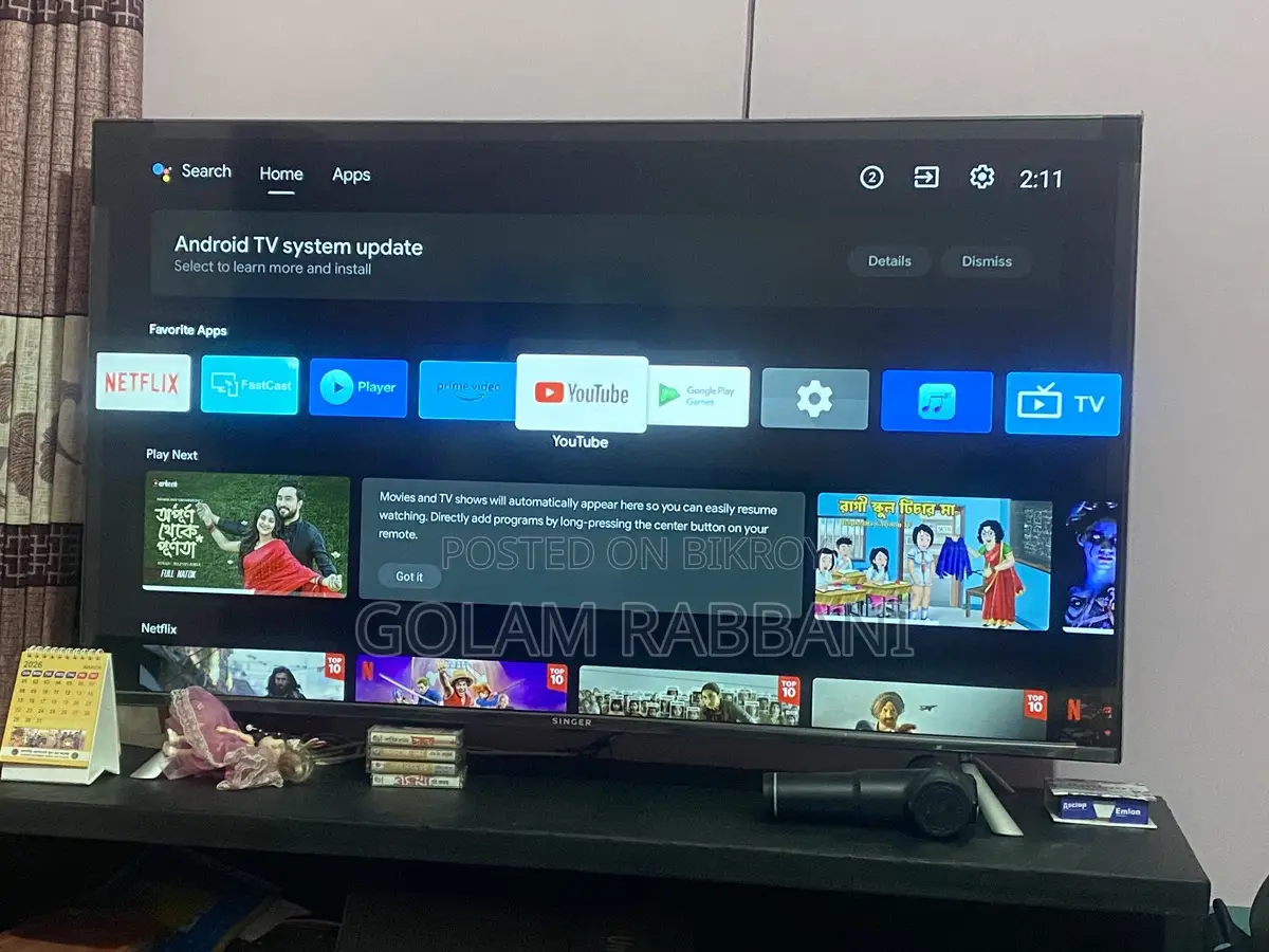SINGER Primax S55-SLE55U5000GOTV 55 Inch 4K Android Google TV