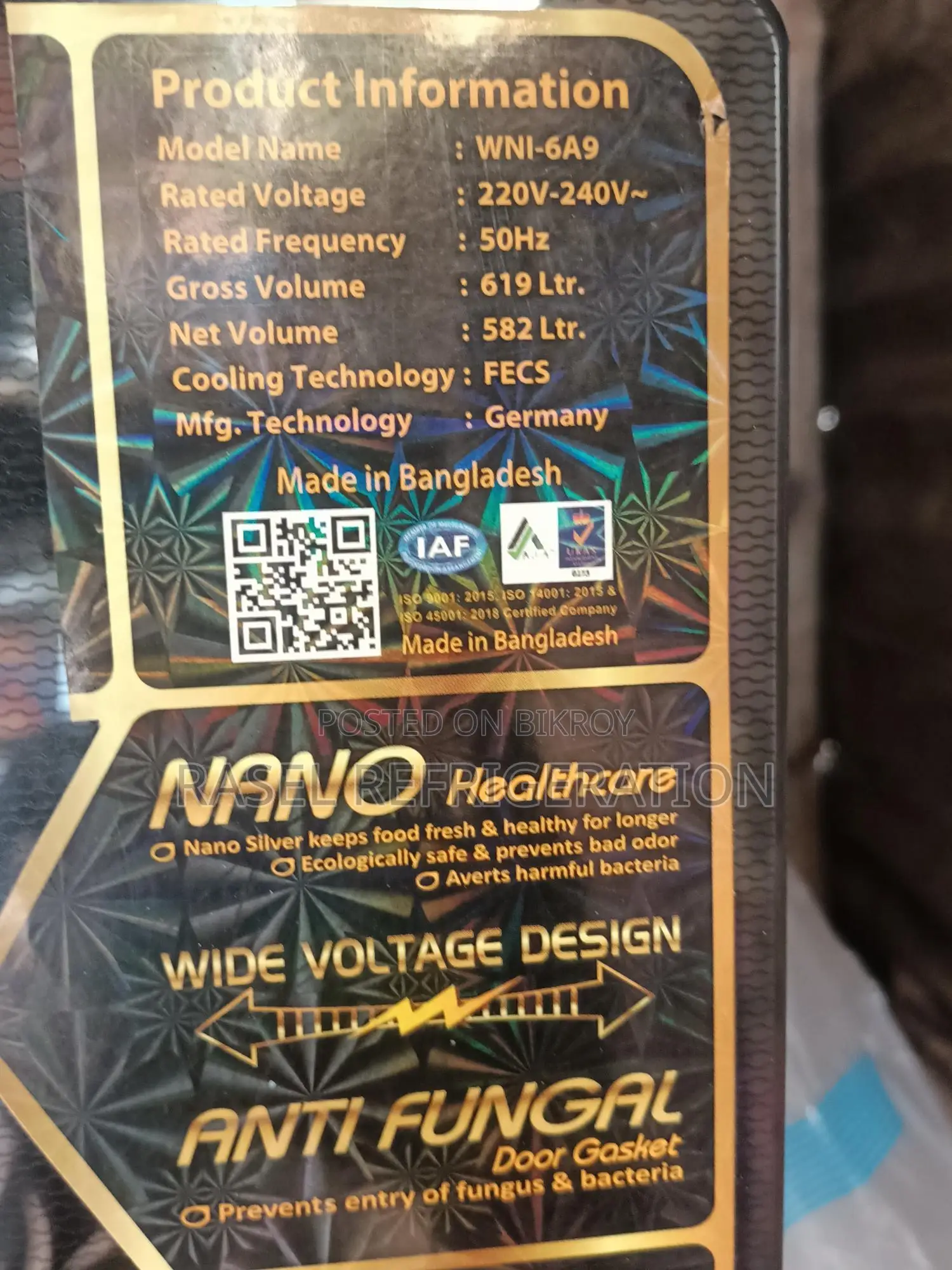 47% Discount!!! WNJ-6A9-GDNE-DD মডেল এর 619 লিটার ওয়ালটোন ফিরিজ।