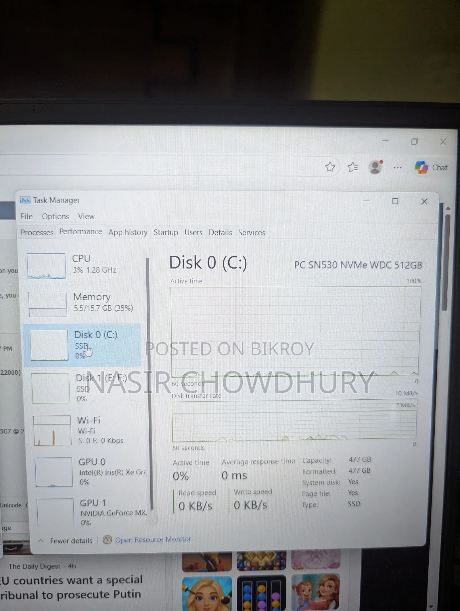 কোর আই৫ - ১১তম জেনারেশন হাই পারফরম্যান্স ল্যাপটপ ডেল ইন্সপিরন ৫৫০২