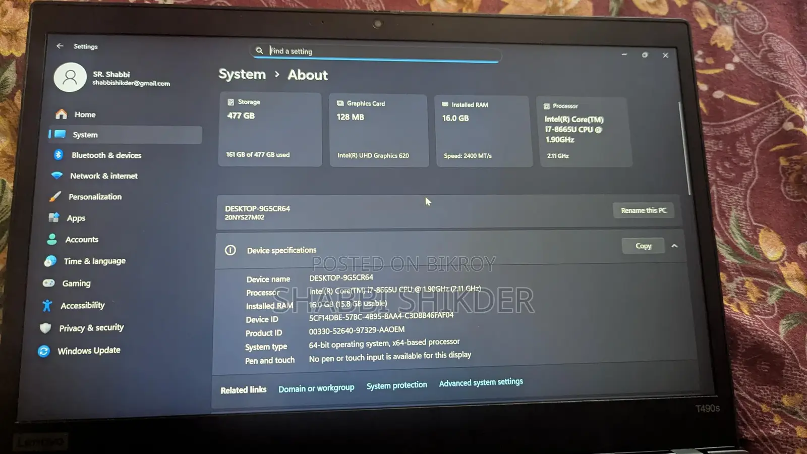 Lenovo Laptop for sale