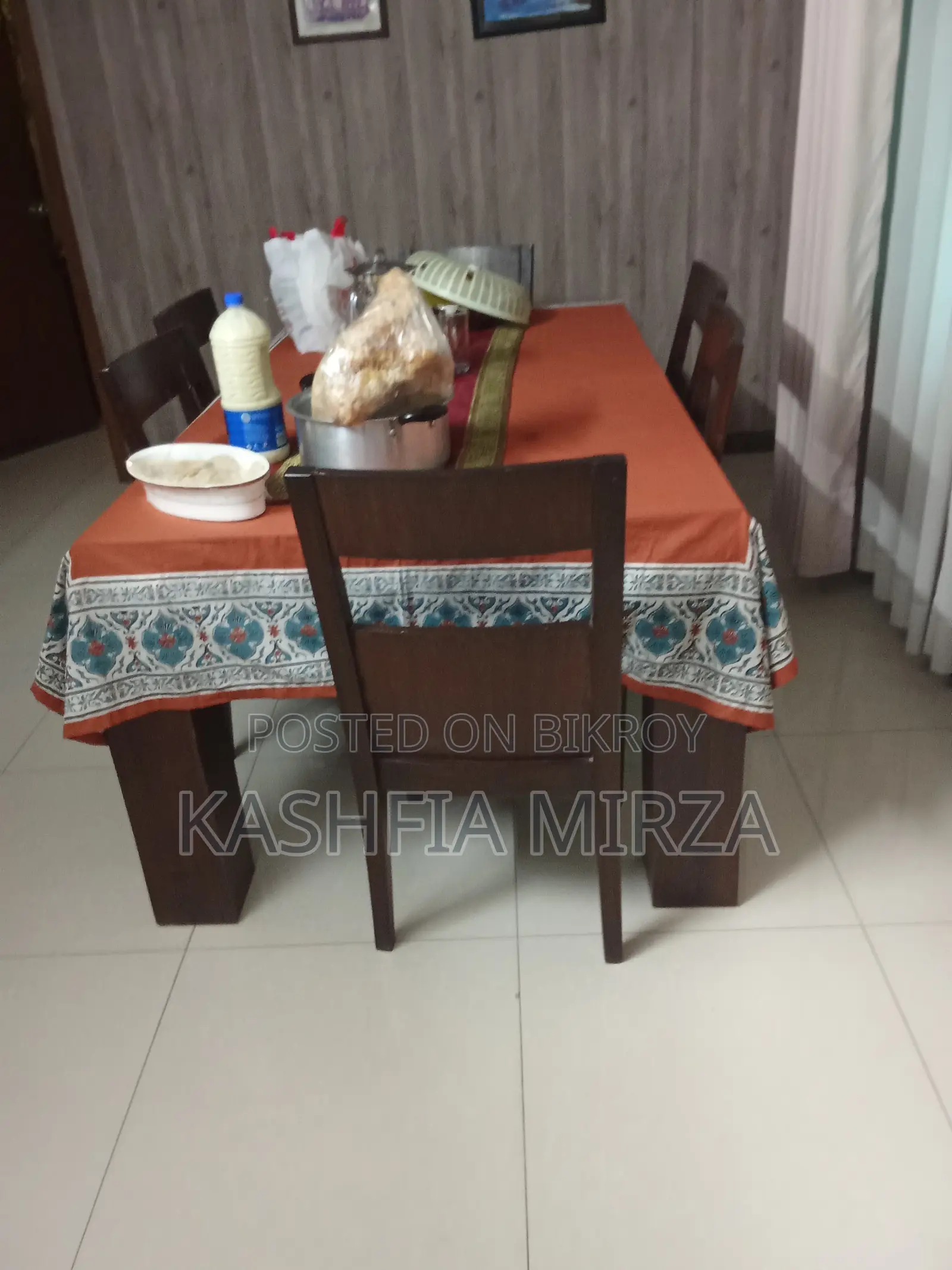 Glass Top Dining Table with 6 Chairs