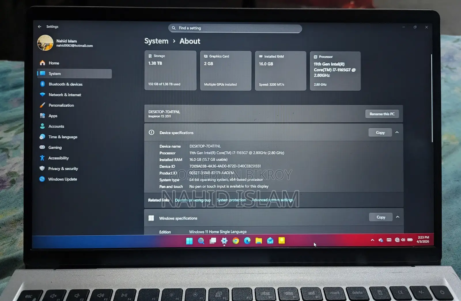 Dell i7- 11gen