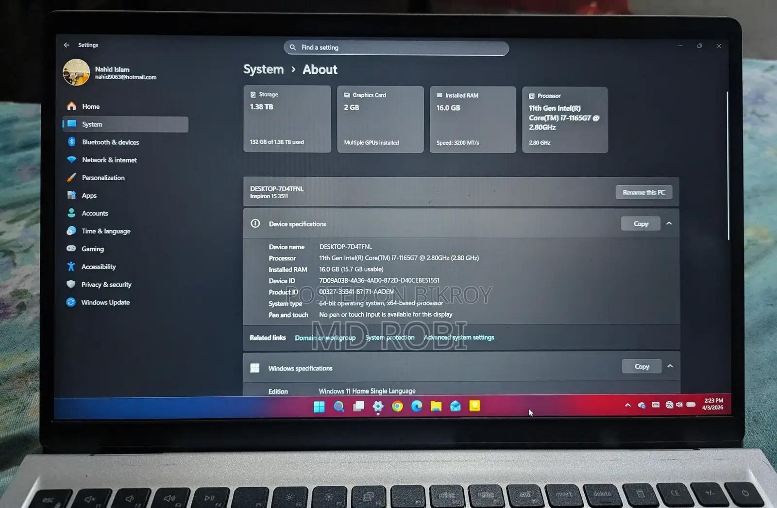 Dell i7- 11gen
