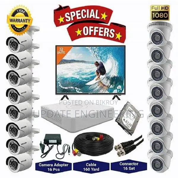 HD Camera 16 Pcs Packages (Hikvision Brand).