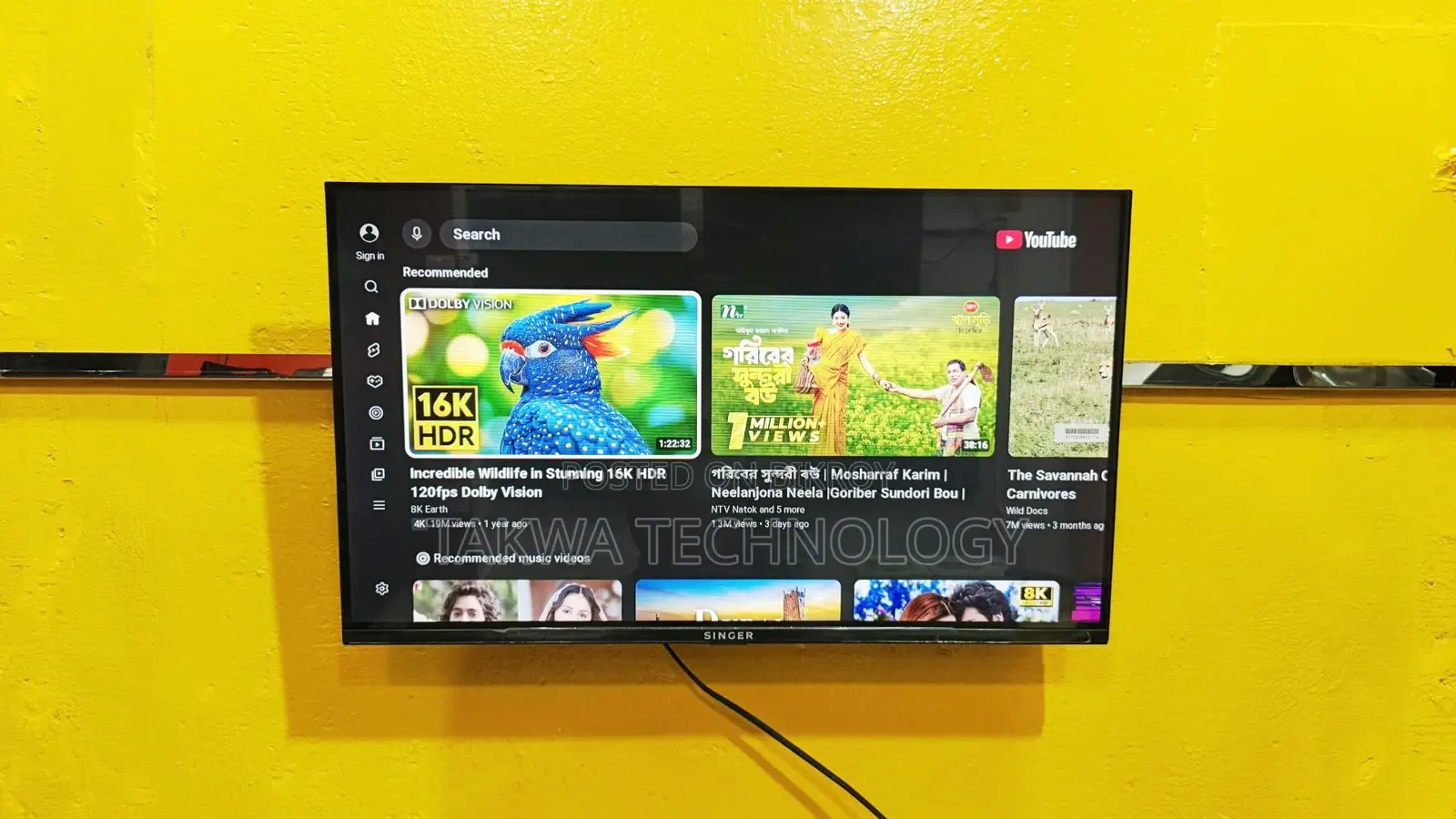 SINGER-32" Inch Android Google Frameless Voice Control TV