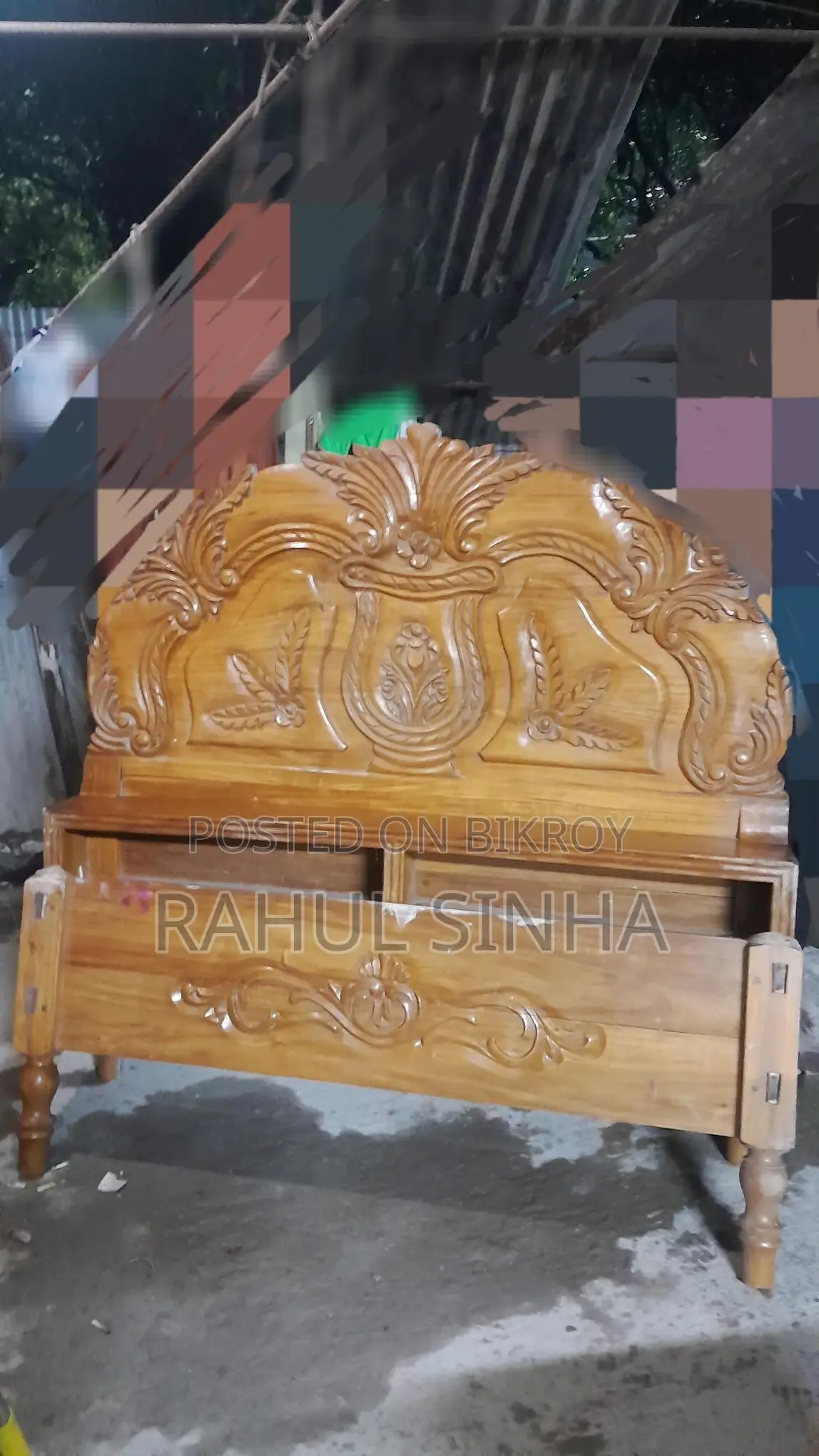 High-quality wooden bed for sale.