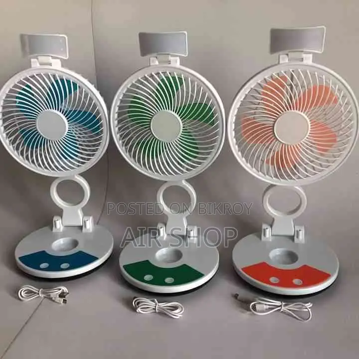 ছোট কিন্তু দারুণ Powerful Fan with Led Light Foldable Design+long Backup