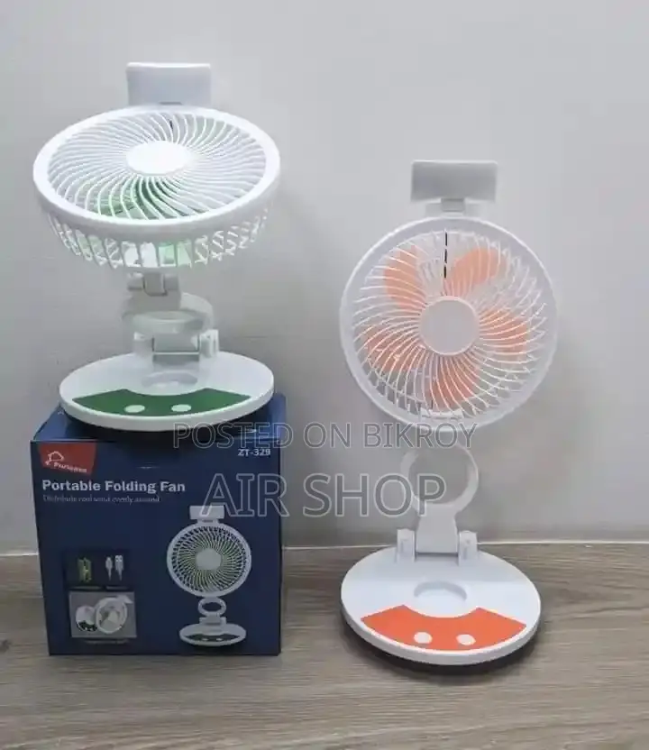 ছোট কিন্তু দারুণ Powerful Fan with Led Light Foldable Design+long Backup