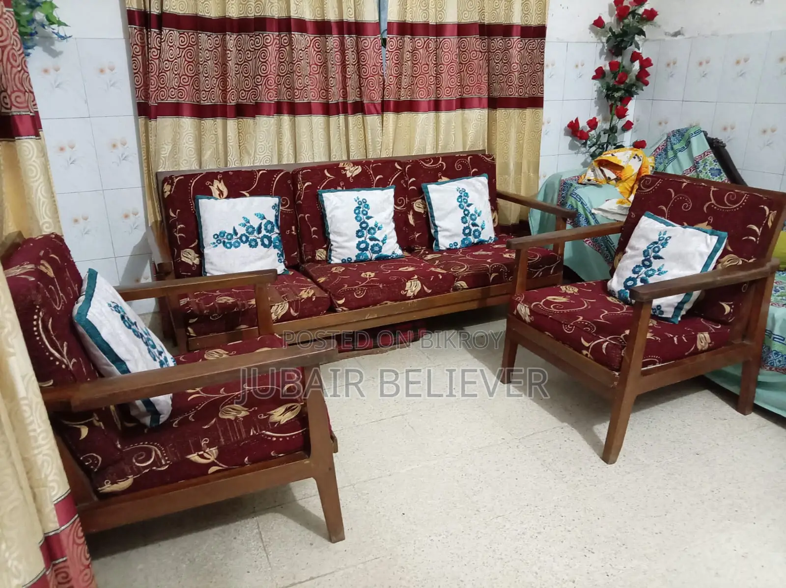 ৫ সিটের সেগুন কাঠের সোফা