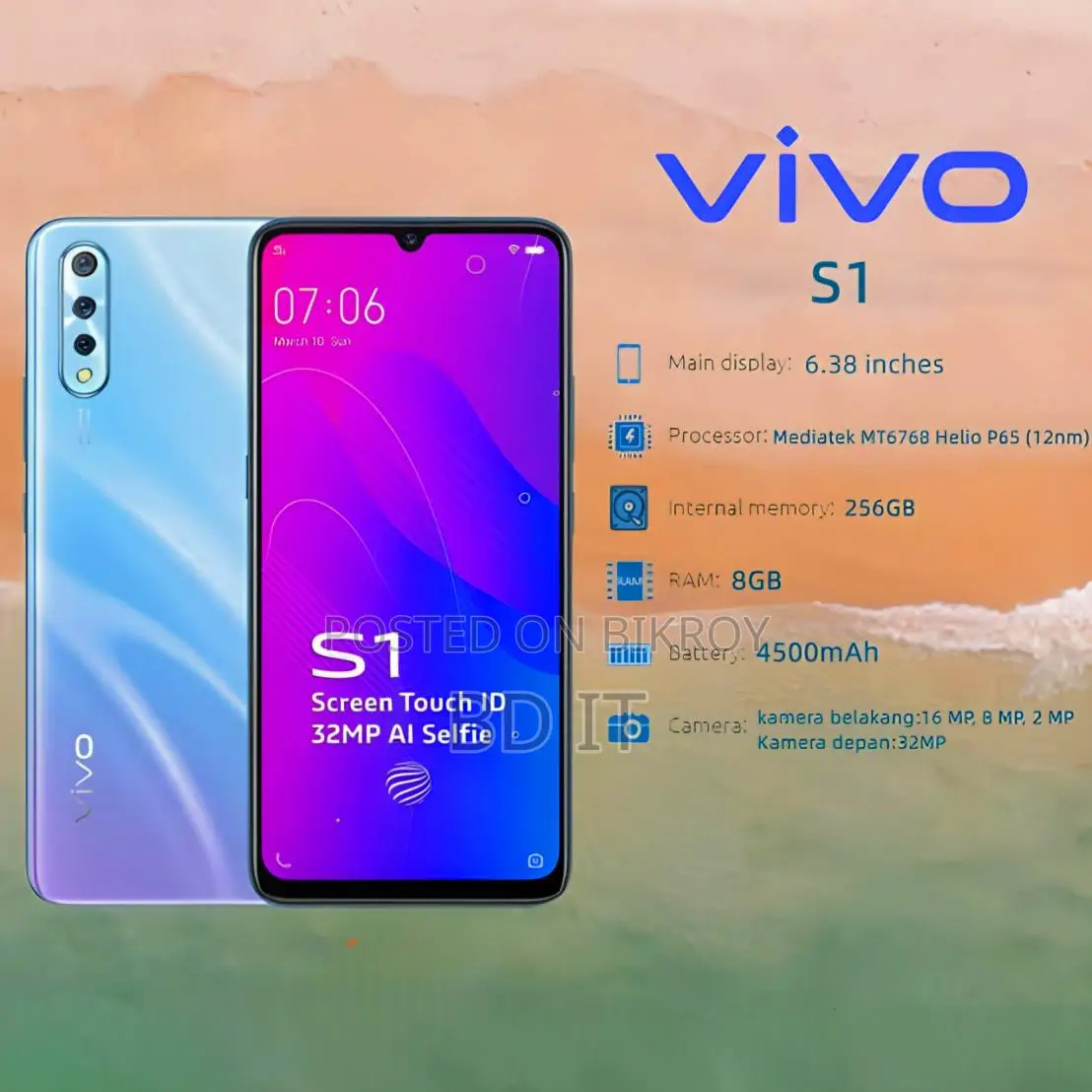 Vivo S1 8+256 60% OFF (Brand New)