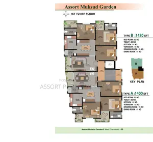 3 Bedroom Apartment in Assort Muksud Garden, Dhanmondi for Sale