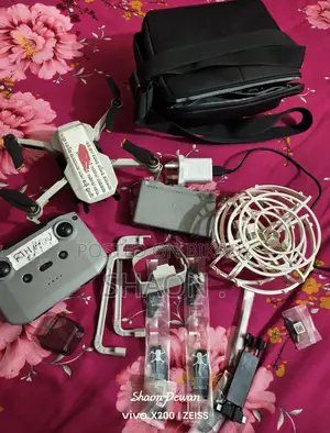Dji Mini 2 FMC with extra safety accessories.