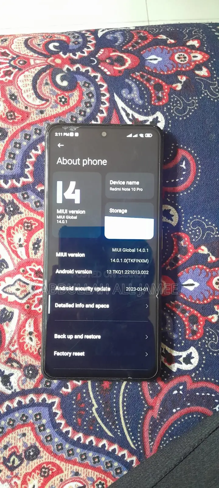 Xiaomi Redmi Note 10 Pro . (Used)