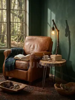 Vintage Handmade Wooden Lamp