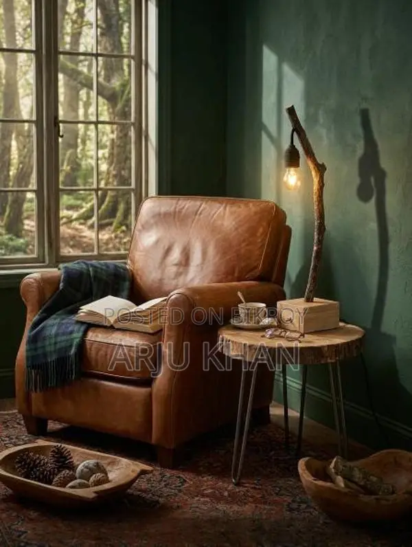 Vintage Handmade Wooden Lamp