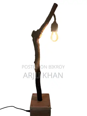 Vintage Handmade Wooden Lamp