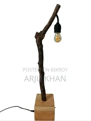 Vintage Handmade Wooden Lamp