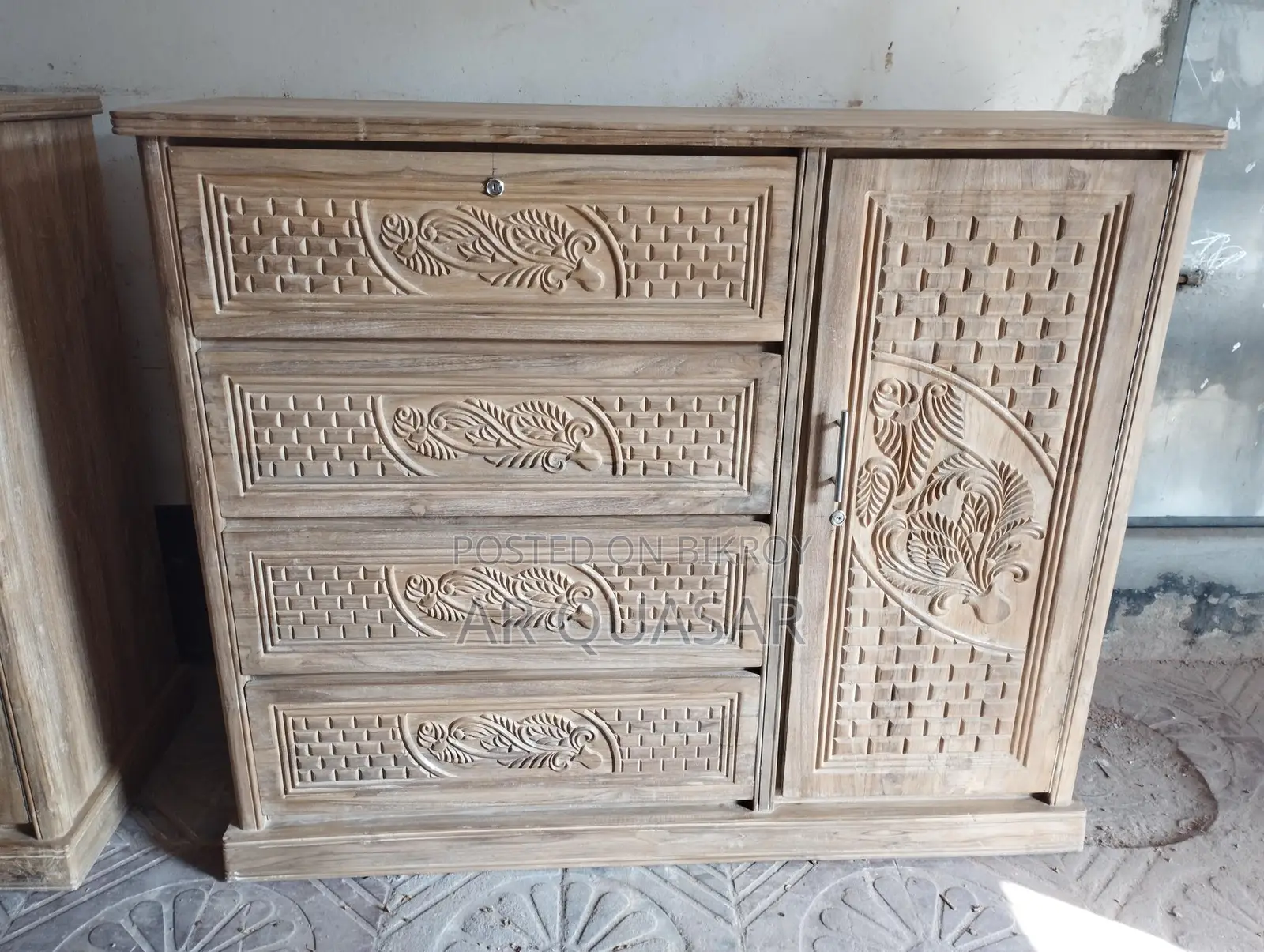 Maa Furniture Teak Wood Wardrobe with Gamari Wood Interior