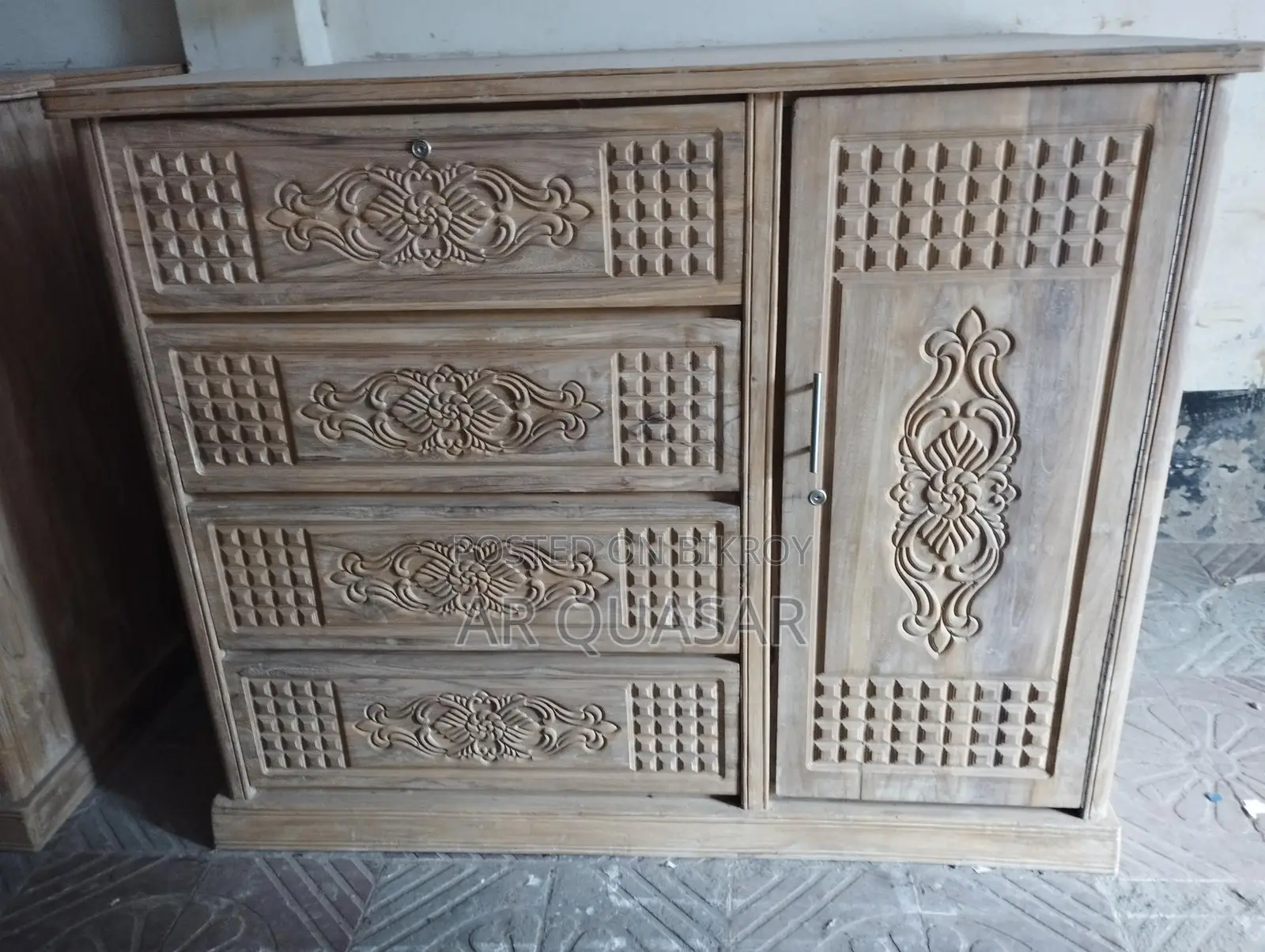 Maa Furniture Teak Wood Wardrobe with Gamari Wood Interior