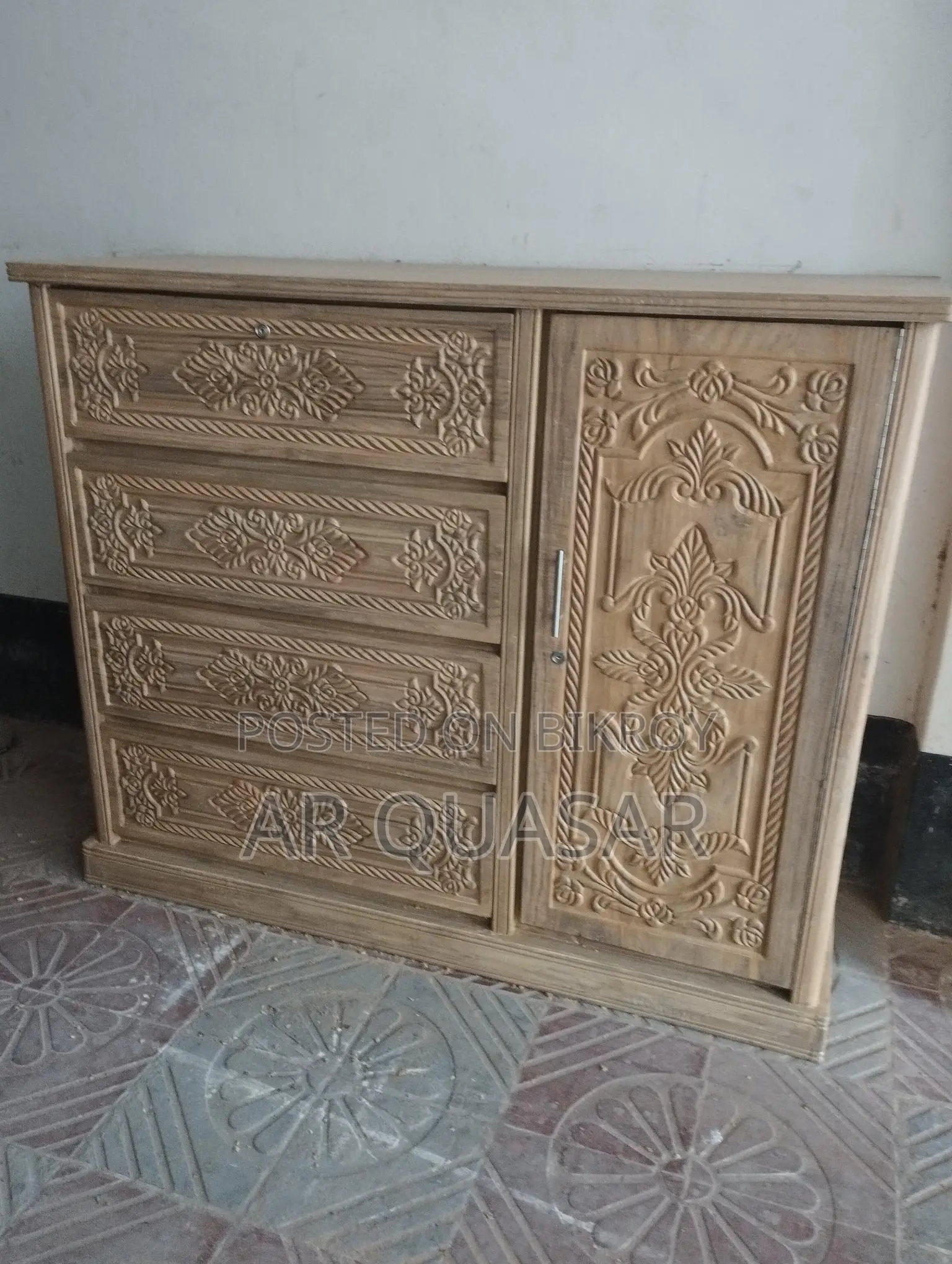 Maa Furniture Teak Wood Wardrobe with Gamari Wood Interior