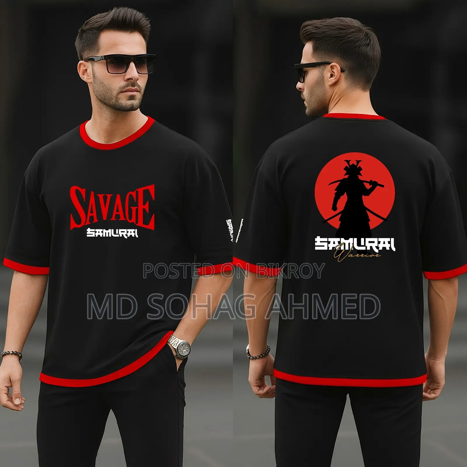 4-Piece Premium Drop Shoulder T-Shirt