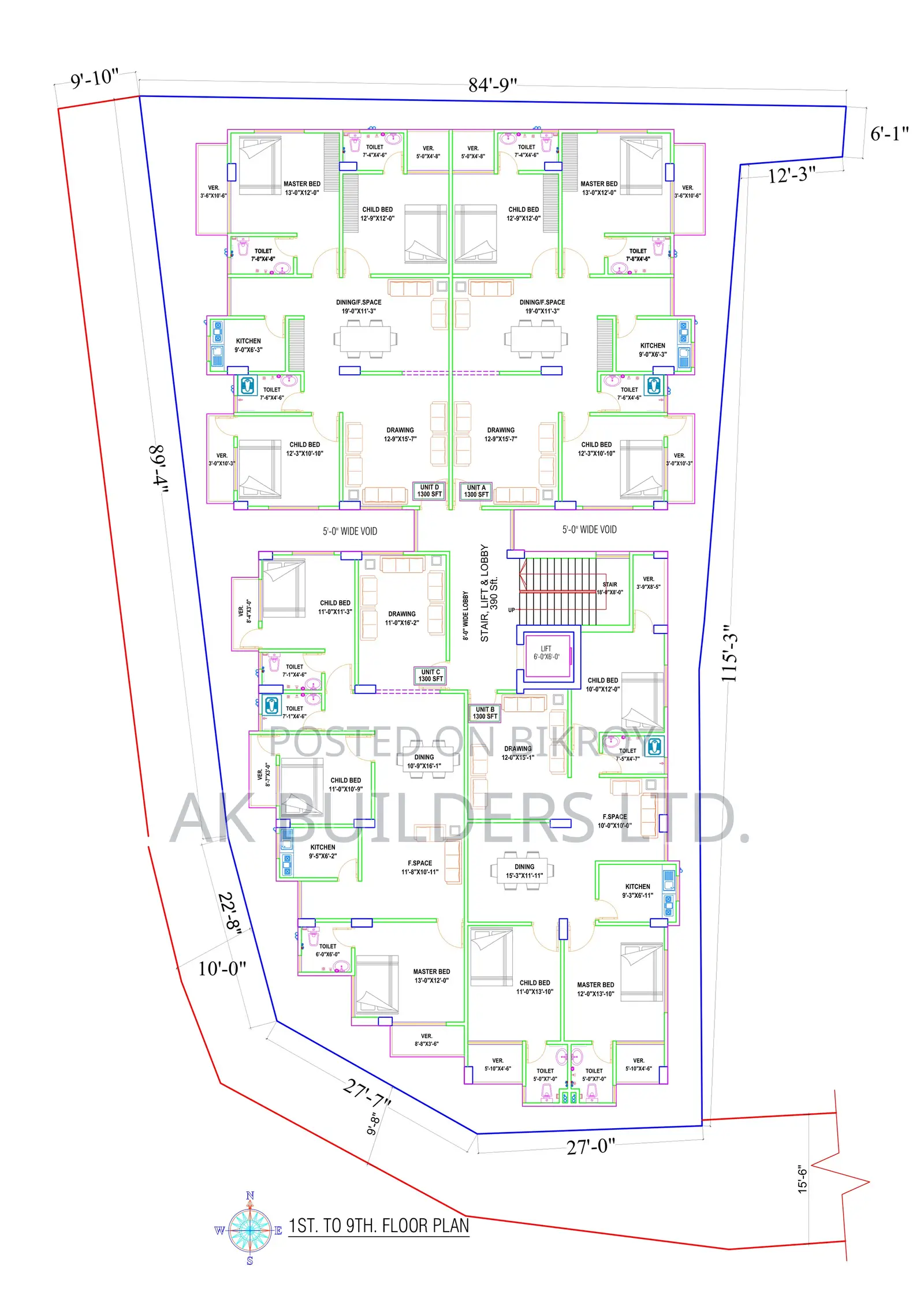 3-bedroom Apartment in Eke Bondhon Tower, Mirpur for sale