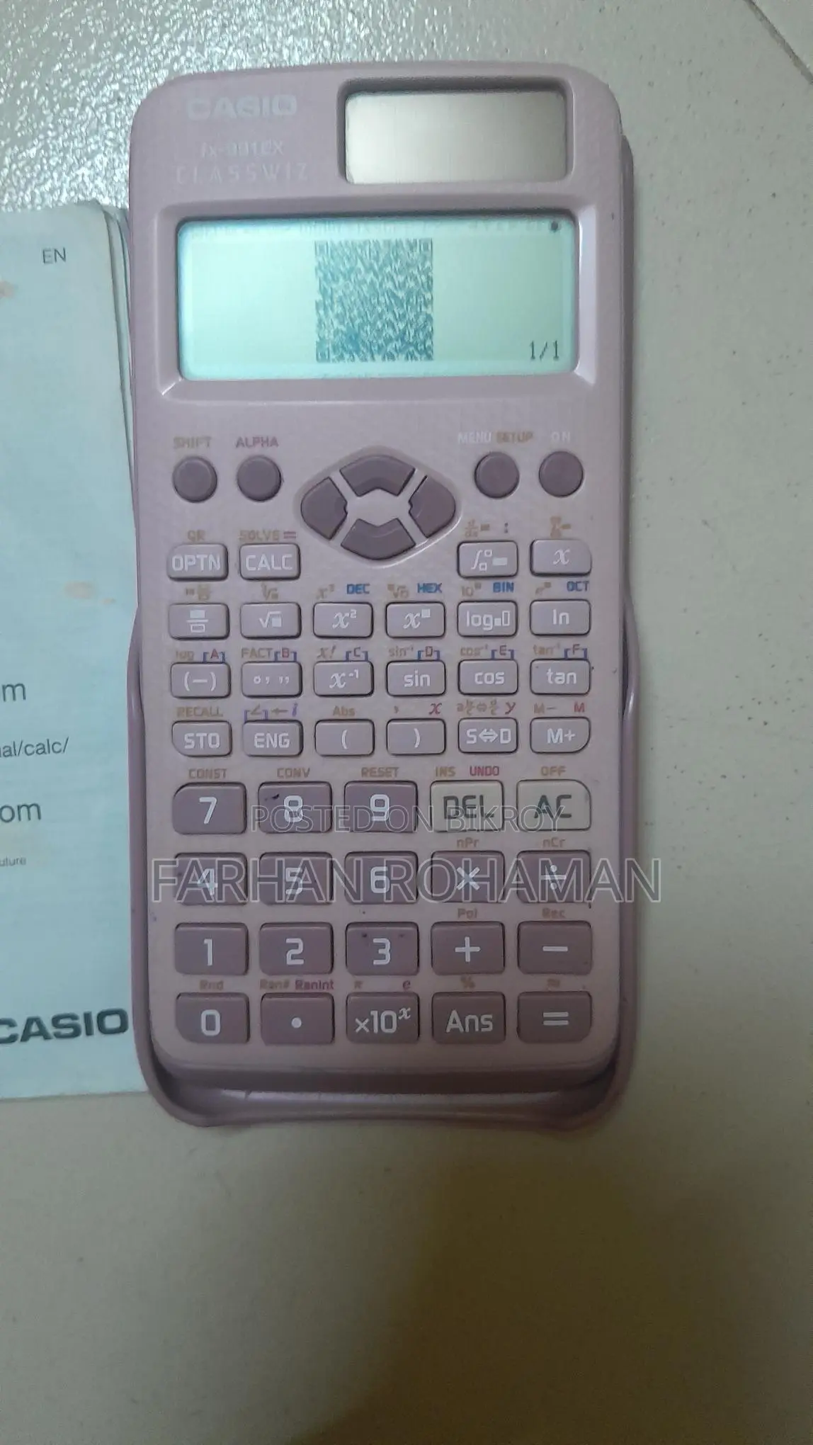 Casio Fx- 991ex Classwiz Original বিক্রয় করা হবে।