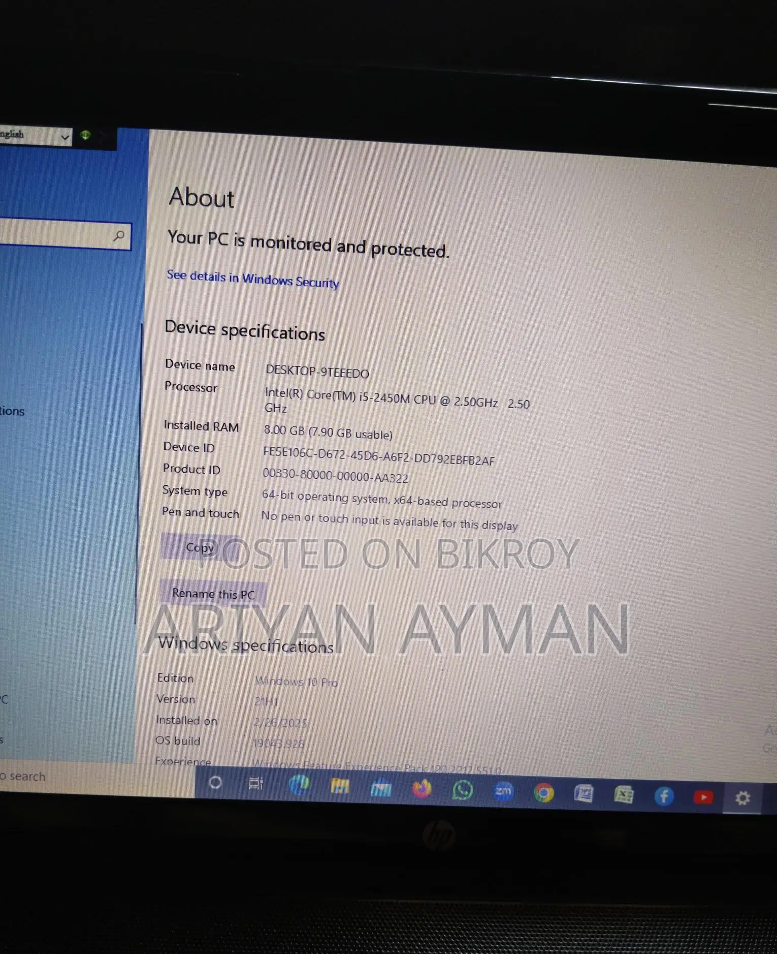 HP Laptop for Sale