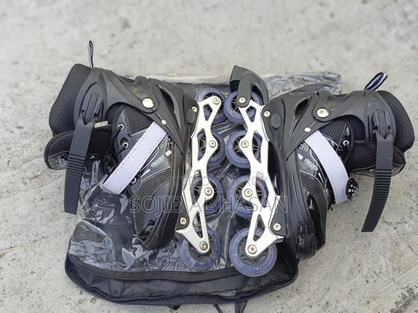 Inline Roller Skates Shoes Black Color - Sports & Fitness