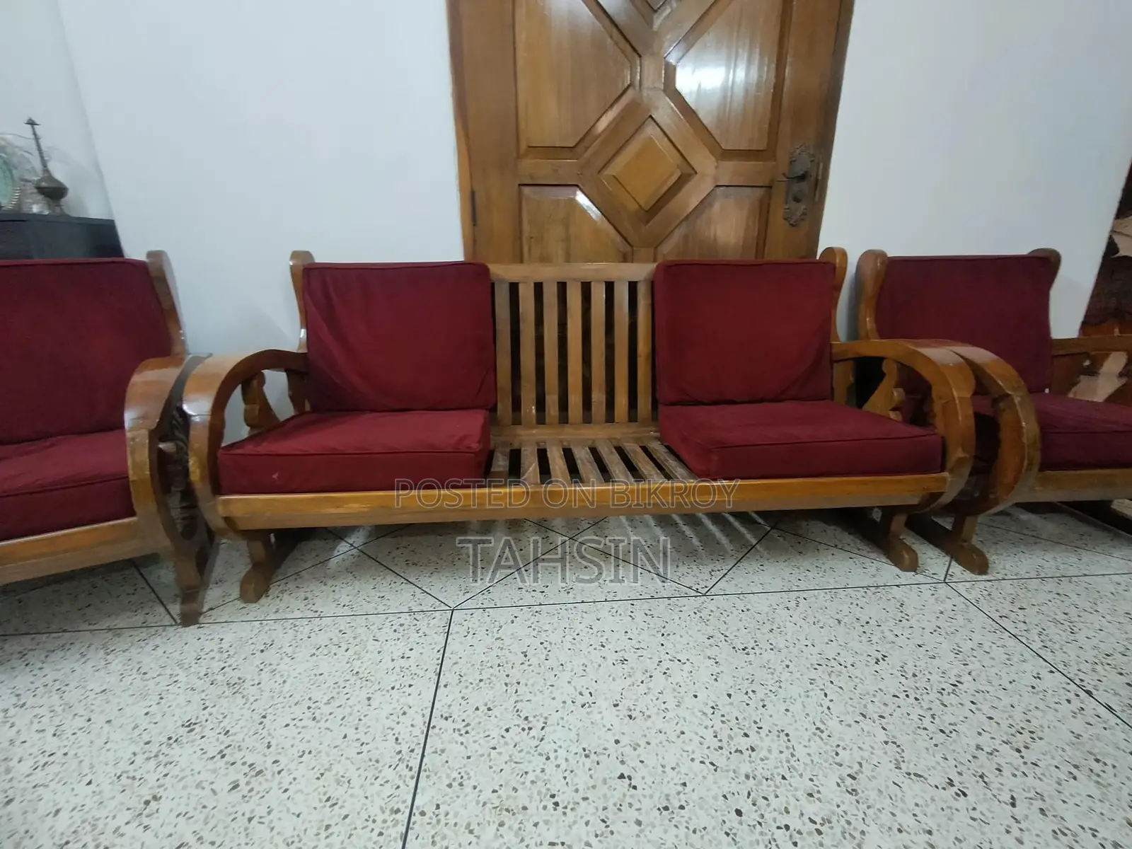 Teak Wood Sofa with Foam and Table