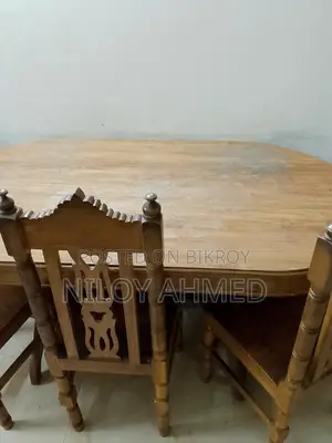 Used Wooden Dining Table and Chairs