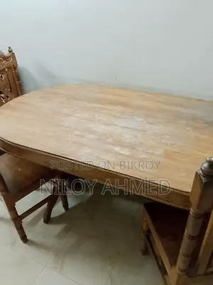 Used Wooden Dining Table and Chairs