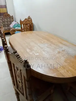 Used Wooden Dining Table and Chairs
