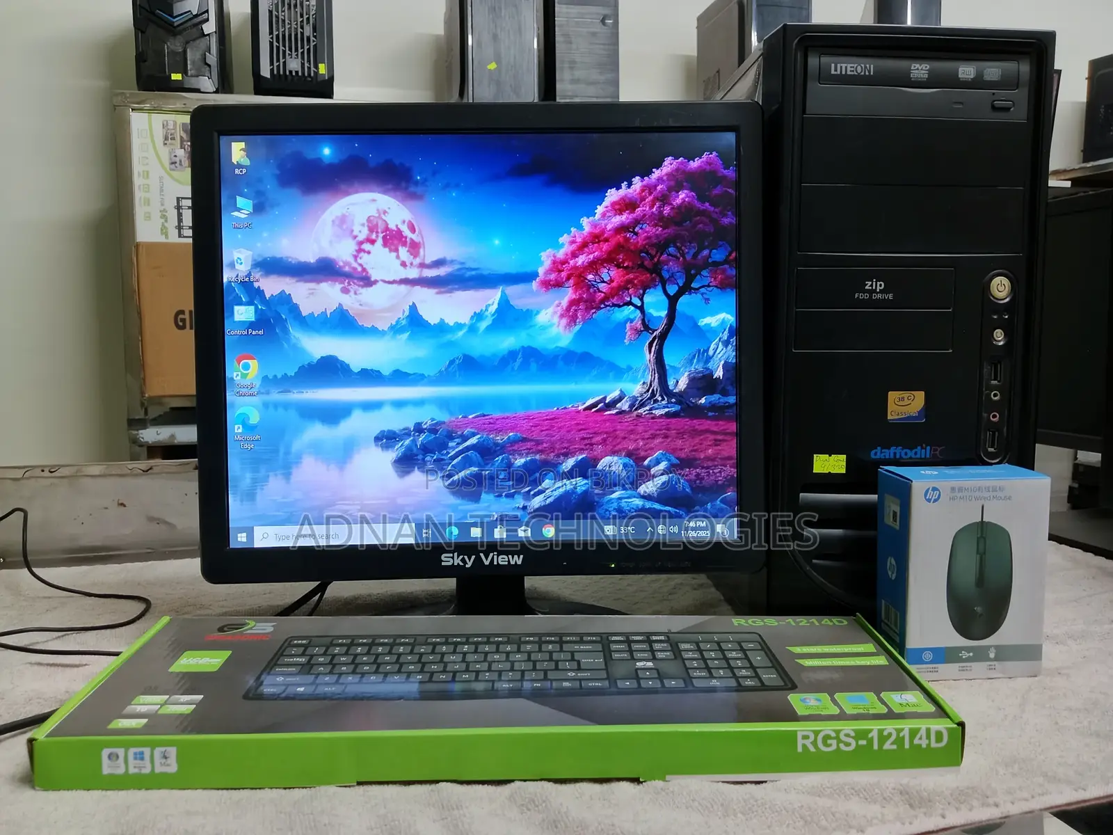 Full Computer Setup with 17″ LED Monitor + Intel Dual Core Desktop PC